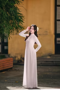 VGU No.57: Elegant Vietnamese Student in White Ao Dai, Pure Beauty Captivates.-13