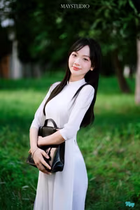 VGU No.43: Vietnamese Grace A Young Woman in Elegant White Ao Dai Bathed in Morning Sunlight-5