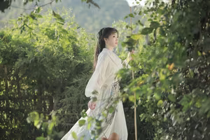 YiTuYu Vol.8273: Chun Yu – Ethereal Wuxia Beauty and Serene Warrior at Sunset-18