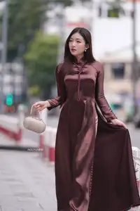 Elegant Modern Ao Dai Beauty Captivates on City Streets | Graceful & Alluring 1000025274-7