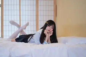 Charming Schoolgirl in Uniform: A Glimpse into Summer Reverie-37