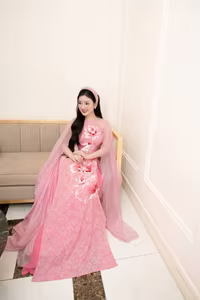 VGU No.68: Pink Ao Dai Grace – Captivating Vietnamese Beauty of a Radiant Young Woman-1