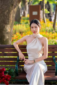 VGU No.59: Elegant Vietnamese Beauty by the Lake with Red Roses-4