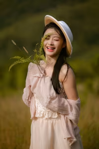 VGU No.90: Captivating Youthful Smile Of A Girl In A Serene Grassland Setting-1