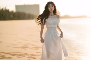 Enndme's Gentle Grace in White Dress by the Sea - YiTuYu Art Language Vol.8279-8