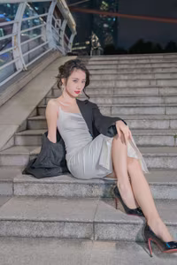 Charming Urban Beauty in White Dress: YiTuYu Art Language Vol.8272-4