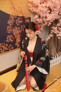 Su Yi Nuo No.10627: Captivating Traditional Grace in a Seductive Black Kimono-33