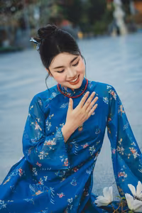 VGU No.129: Discover the Elegant Ao Dai Beauty of a Vietnamese Girl Captivating Graceful Smile-0