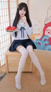 Charming Schoolgirl in Uniform: A Glimpse into Summer Reverie-0