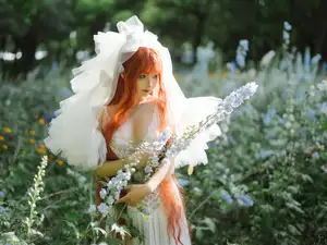 Coser Chunmomo | Ethereal Bride in a Dreamy Flower Garden Wedding Dress-15