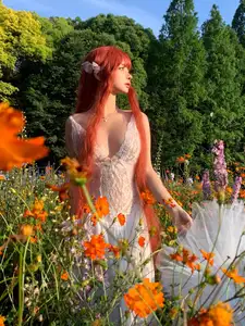 Coser Chunmomo | Ethereal Bride in a Dreamy Flower Garden Wedding Dress-19