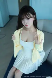 Discover Nuo Mi's Alluring Elegance in a Pristine White Dress - Exclusive XiuRen Collection No.10702-23