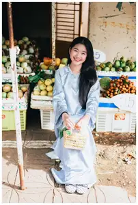 VGU No.193 Discover Youthful Charm: Radiant Smile of a Girl Amidst Fresh Fruit Market | 1000024596-16