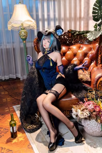 Coser Xi Huan Ai Li Ma Alluring Cheshire Qipao Cosplay Unveiling 37 Captivating Photos-10