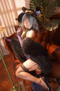 Coser Xi Huan Ai Li Ma Alluring Cheshire Qipao Cosplay Unveiling 37 Captivating Photos-5