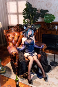 Coser Xi Huan Ai Li Ma Alluring Cheshire Qipao Cosplay Unveiling 37 Captivating Photos-1