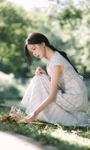 VGU No.139: Tranquil Beauty of a Girl in Nature | Relaxing Moment Under Lush Green Trees-2