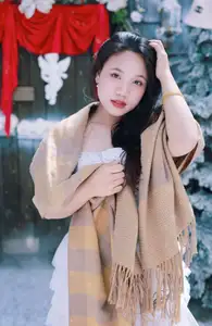 Radiant Beauty: Girl in Pristine White Dress Amidst Romantic Winter Wonderland 1000024890-6