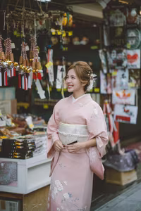 VGU No.83: Radiant Pink Kimono Beauty in Old Japan Street – Experience Traditional Culture-2