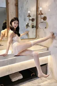 Xiao Ba Le (No.10609) in Sheer White Nightgown: Captivating Beauty by XiuRen-33