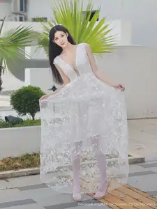 Li Shuang Er No.10661: Ethereal Beauty in a Sexy White Gown-4