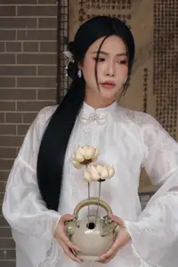 Elegant East Asian Beauty: Gentle Charm in Pristine Classic Attire 17639710-8