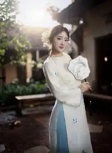 Graceful Vietnamese Woman: Timeless Traditional Charm 1000026935-2